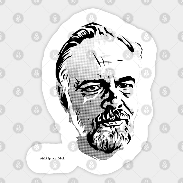 Philip K. Dick Sticker by synaptyx